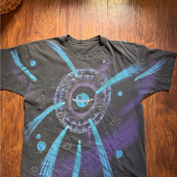 Vintage Harley Davidson AOP out of this world T shirt XL 90s